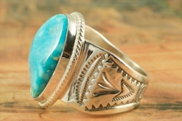 Genuine Kingman Turquoise Sterling Silver Ring